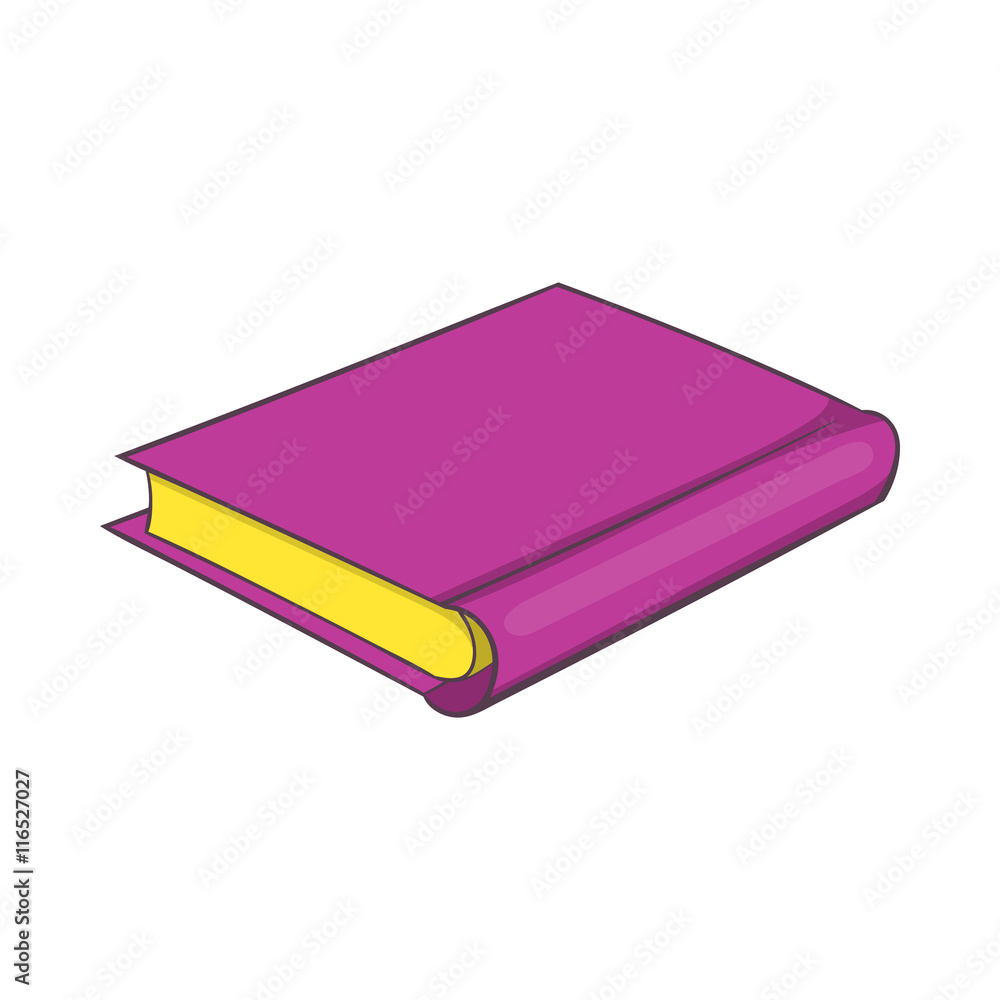 Pink book icon in cartoon style isolated on white background. Reading symbol Pink book icon in cartoon style isolated on white background. Reading symbol