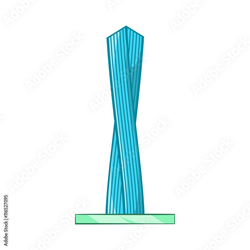 Emirates tower icon in cartoon style isolated on white background. Buildings symbol