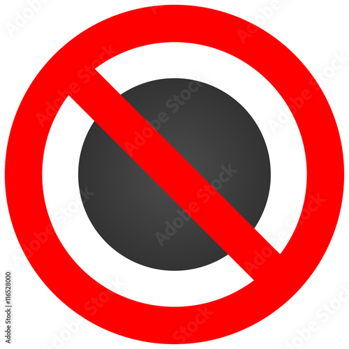 Prohibition sign with circle icon isolated on white background. Circle is forbidden vector illustration. Circle not allowed image. Circles are banned.