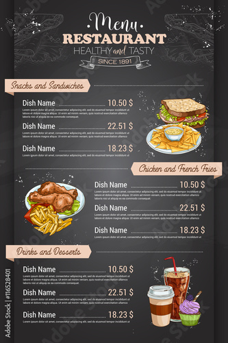 Restaurant vertical color menu