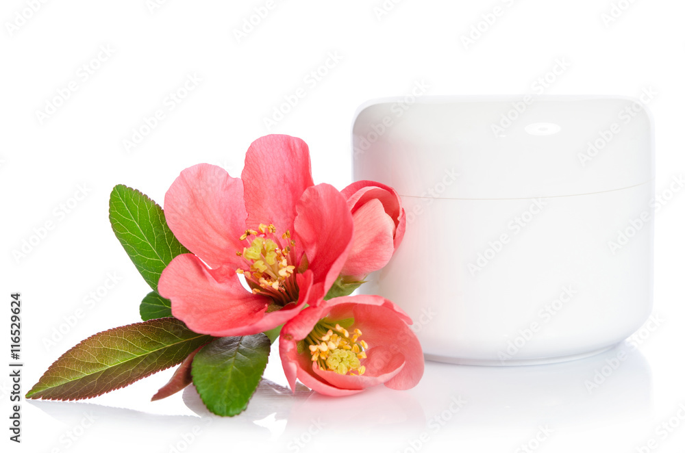 Jar of beauty cream isolated on white background