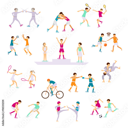 Wallpaper Mural Set Sport people activities Torontodigital.ca