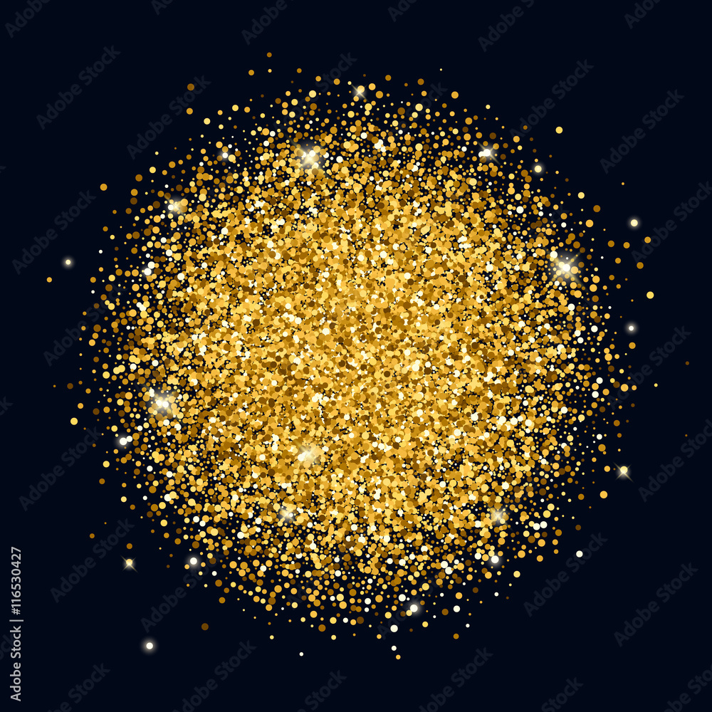 Gold glitter on black background. Stock Vector | Adobe Stock