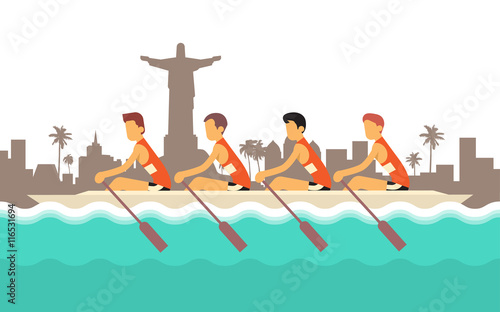 Rowing Team Sport Competition