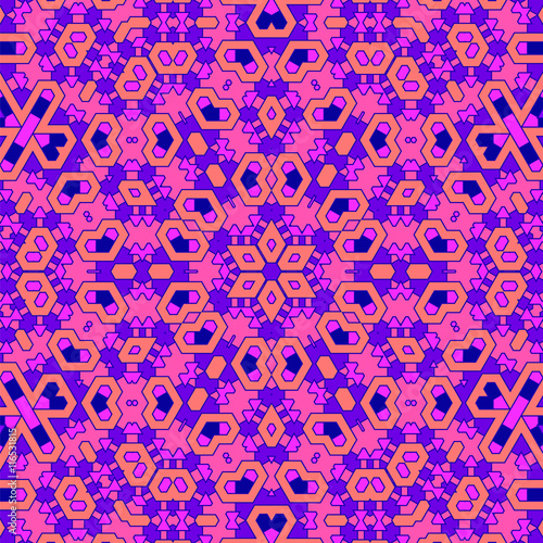 Creative Ornamental Pink Pattern. Geometric Decorative Background