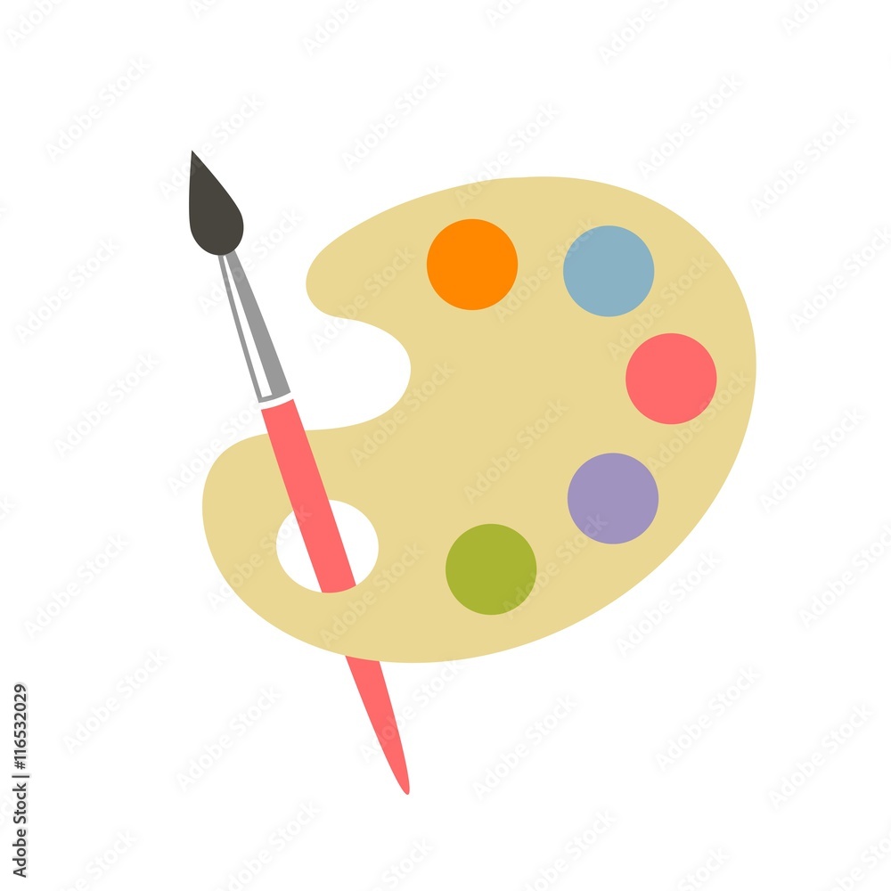 Fototapeta premium colorful brush and palette icon