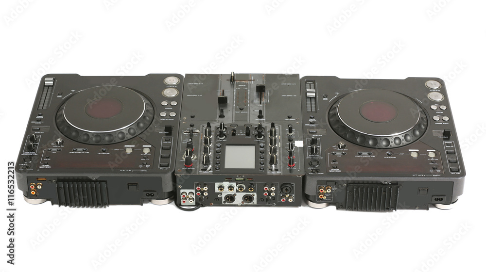 DJ mixer isolated on white DJ mixer isolated on white
