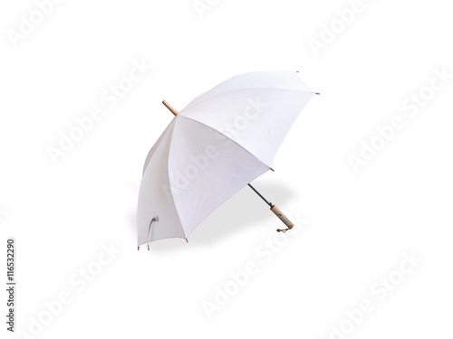 White umbrella, isolated on the white background.with clipping path.