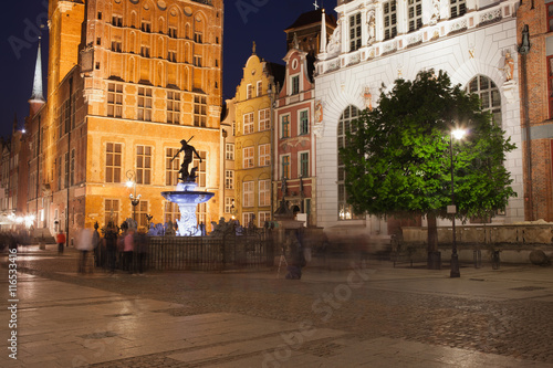 Long Market in Gdansk Old Town by Night