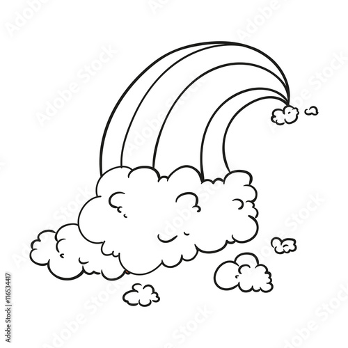 Vector Illustration of a Hand Drawn Rainbow Doodle