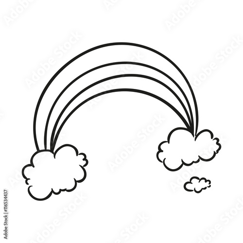 Vector Illustration of a Hand Drawn Rainbow Doodle