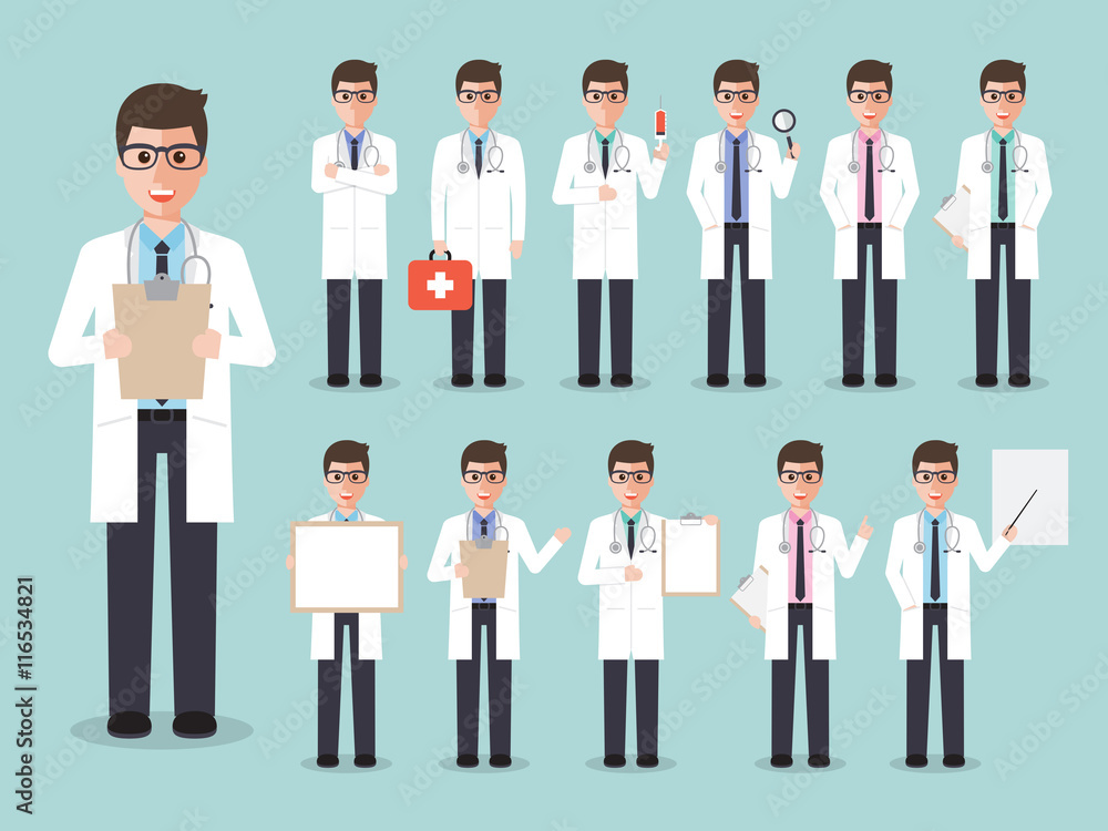 Doctor, medical and hospital staff characters. Doctor, medical and hospital staff characters.