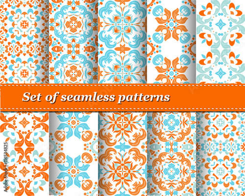 Mexican stylized talavera tiles seamless pattern. Background for design and fashion. Arabic, Indian patterns