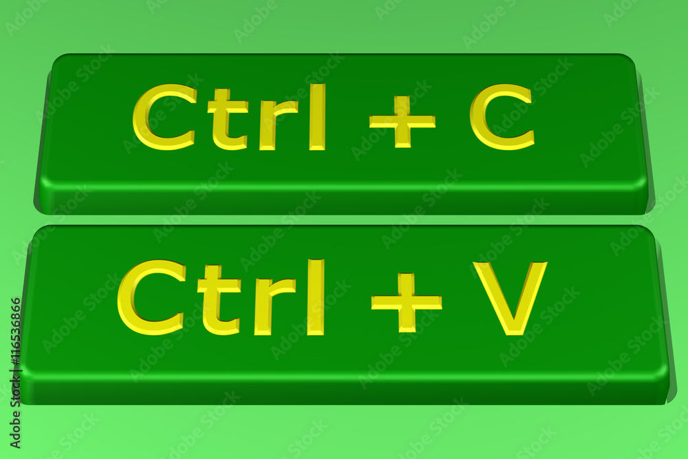 Naklejka premium Concept: Copy paste buttons. 3D rendering.