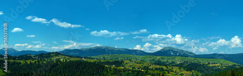 Carpathian mountains panorama in Ukraine