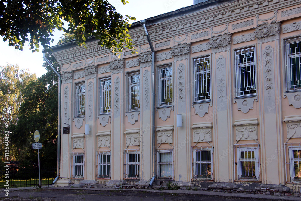 Fototapeta premium View of an old building in the Vologda city, Russia