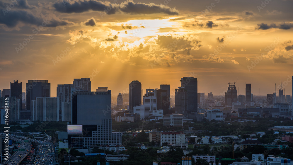 Bangkok City At Sunset