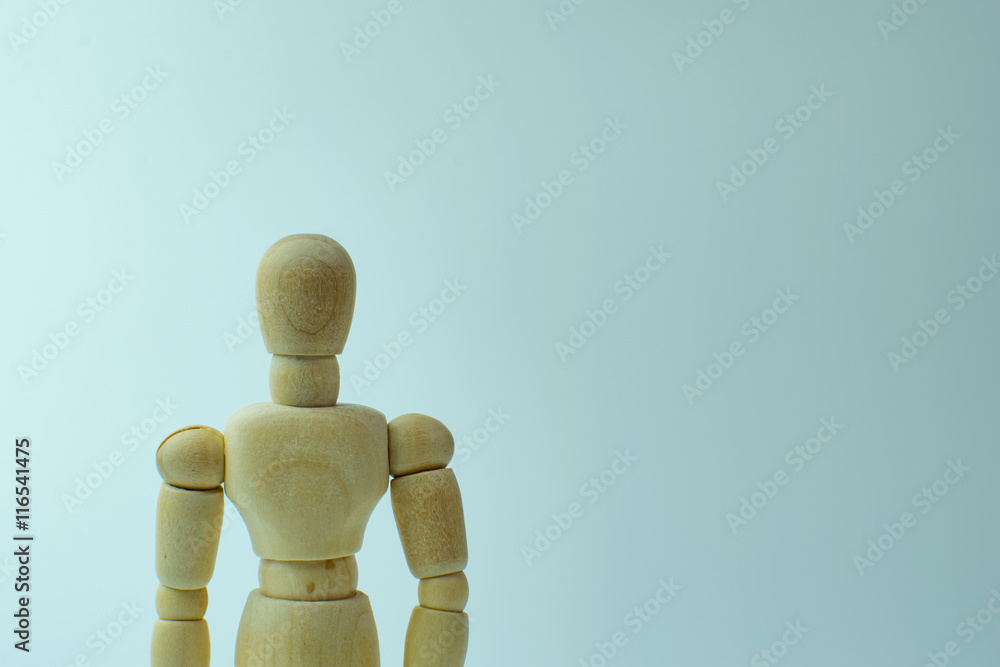 .Wooden mannequin, standing doll. Isolated on white .Wooden mannequin, standing doll. Isolated on white