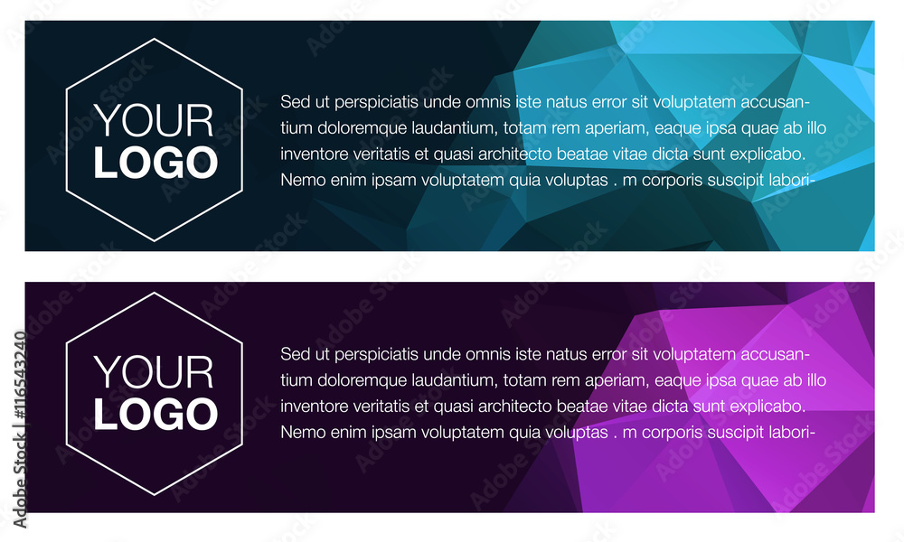 Horisontal polygonal banners Horisontal polygonal banners