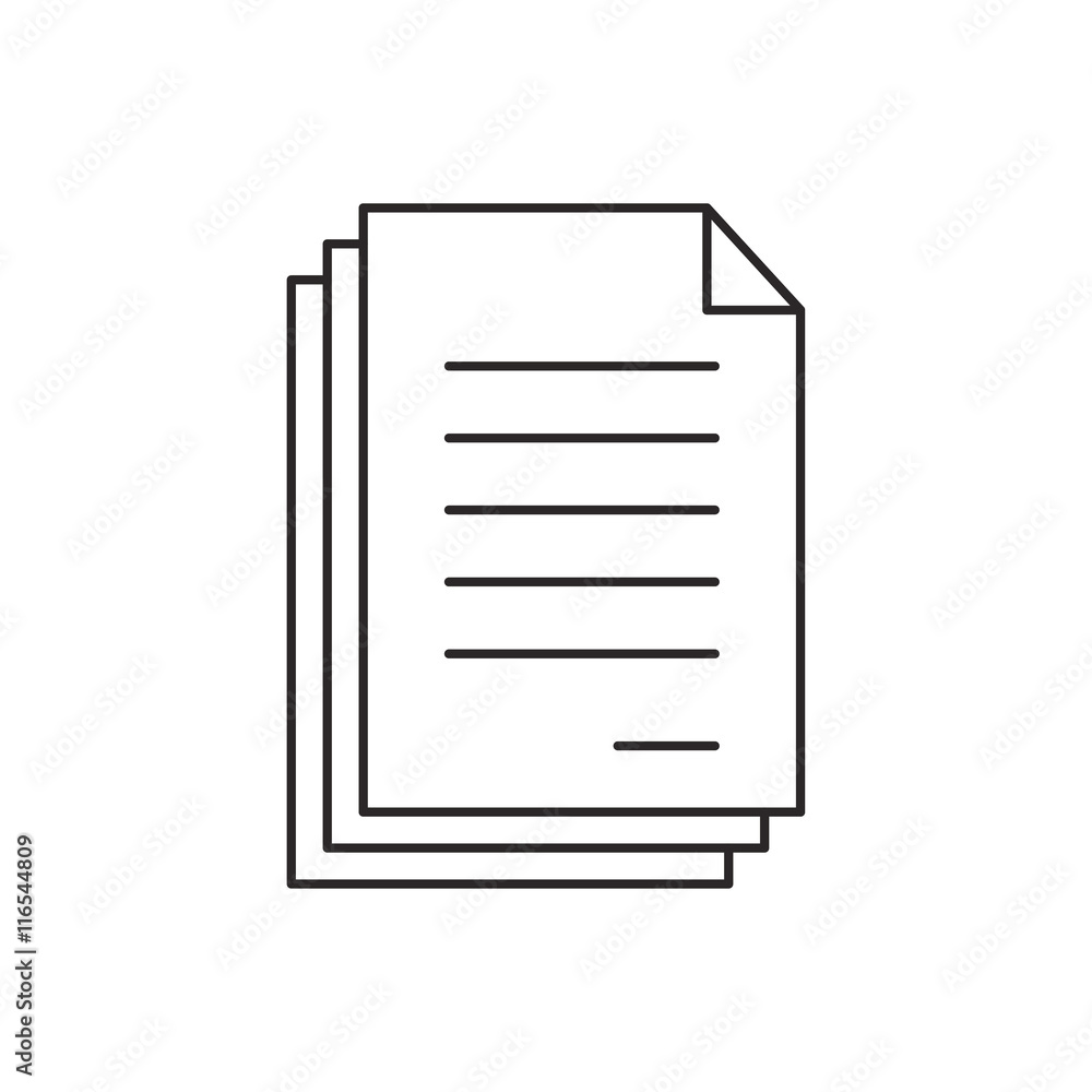Outline document icon isolated on white background Outline document icon isolated on white background