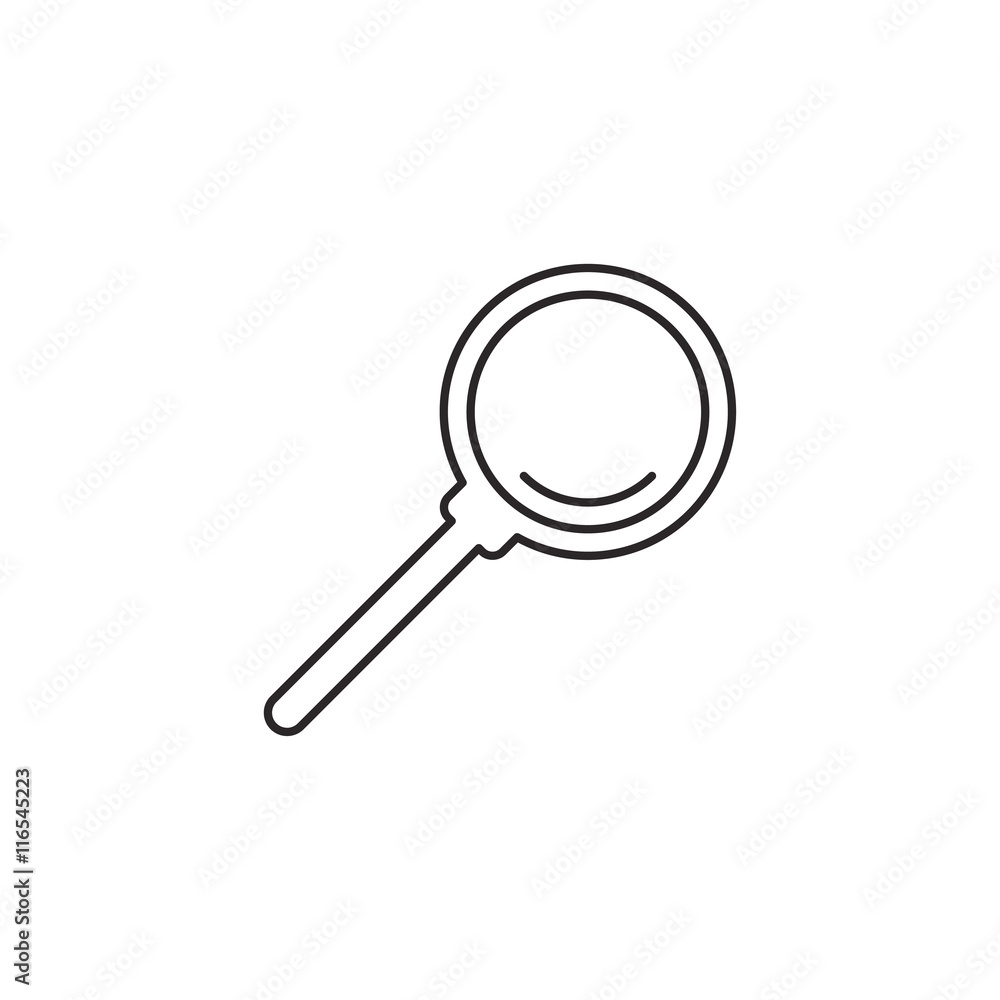 Outline loupe icon isolated on white background Outline loupe icon isolated on white background