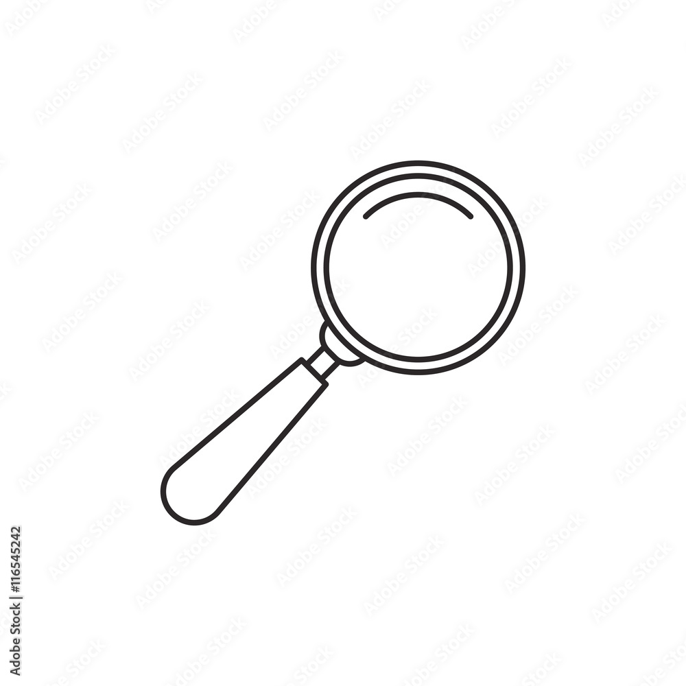 Outline loupe icon isolated on white background Outline loupe icon isolated on white background