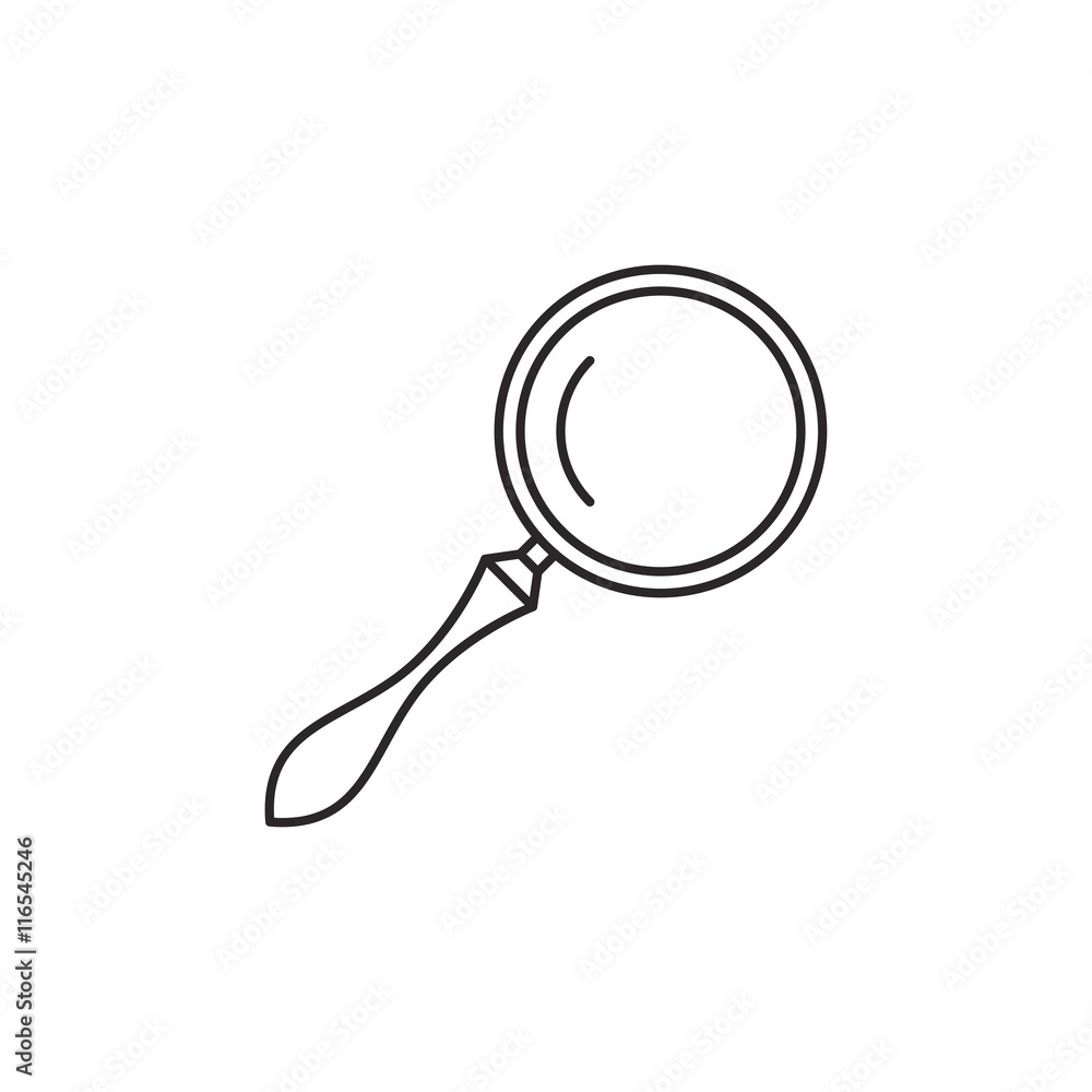 Outline loupe icon isolated on white background Outline loupe icon isolated on white background