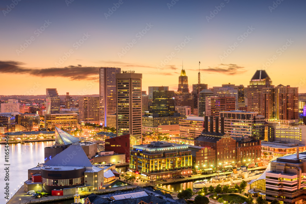 Fototapeta premium Baltimore, Maryland Skyline