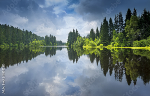 Fototapeta Naklejka Na Ścianę i Meble -  lake in a forest,Sumava - national park, Czech republic, Europe