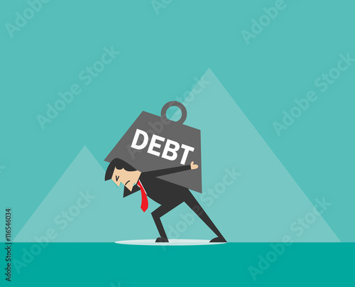 businessman carry debt