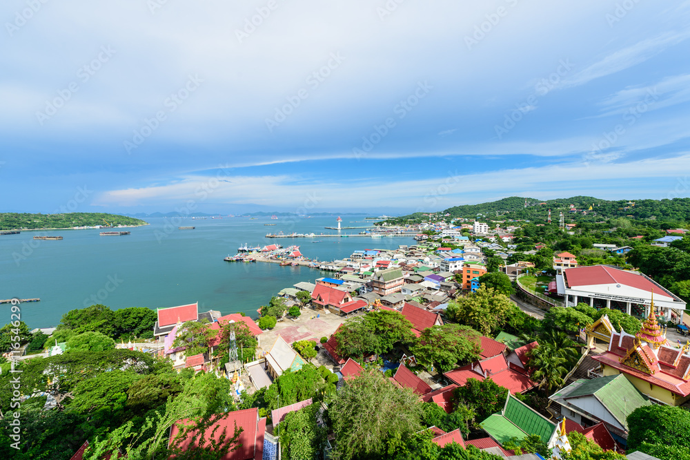 top view of koh sichang, island ,thailand