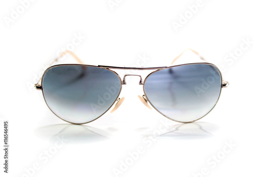 Isolated aviator style sunglasses