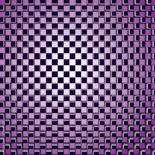 Background consisting of squares correct form with the effect of optical illusion. Vector illustration.