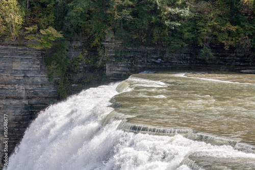 Side view of a waterfall
