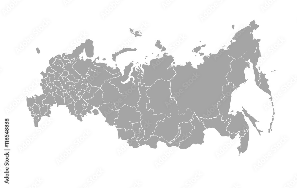 Vector map of Russian Federation on white background Vector map of Russian Federation on white background
