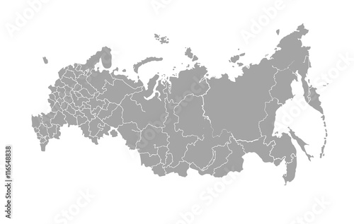 Vector map of Russian Federation on white background