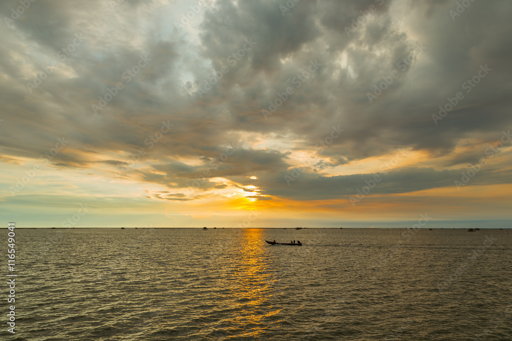 Colorful cloud, sky and sea during sunset Colorful cloud, sky and sea during sunset