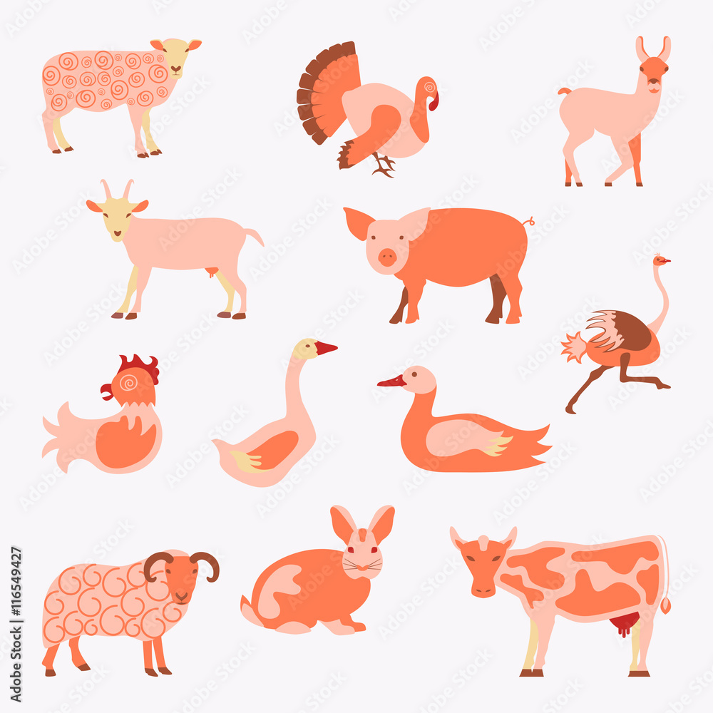 Set farm animals Set farm animals