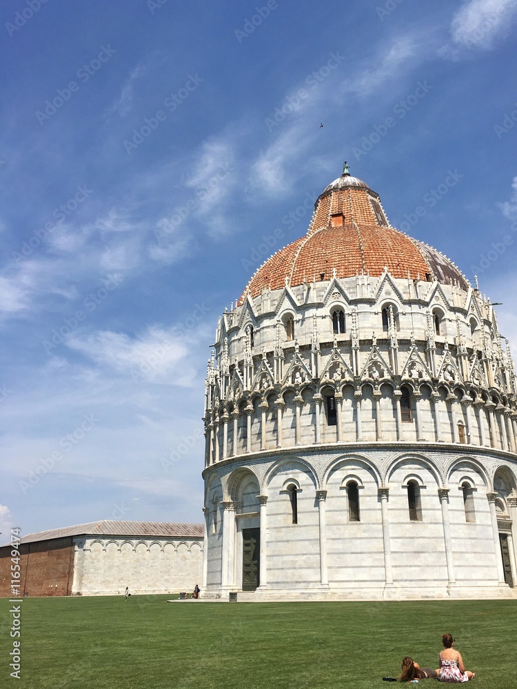 view of Duomo in Pisa, Tuscany Italy