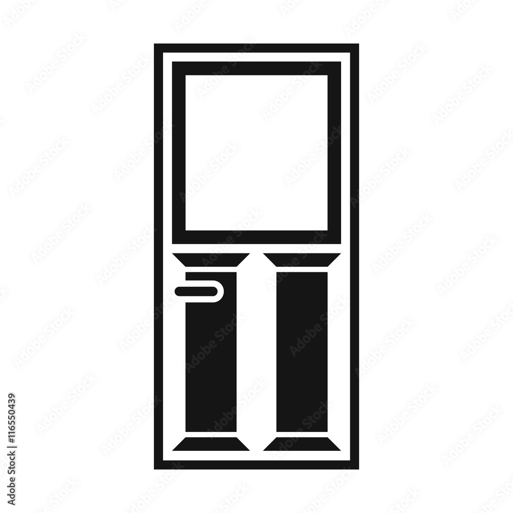 Wooden door with glass icon in simple style isolated vector illustration Wooden door with glass icon in simple style isolated vector illustration