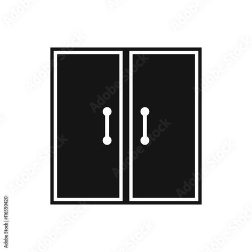 Two glass doors icon in simple style isolated vector illustration