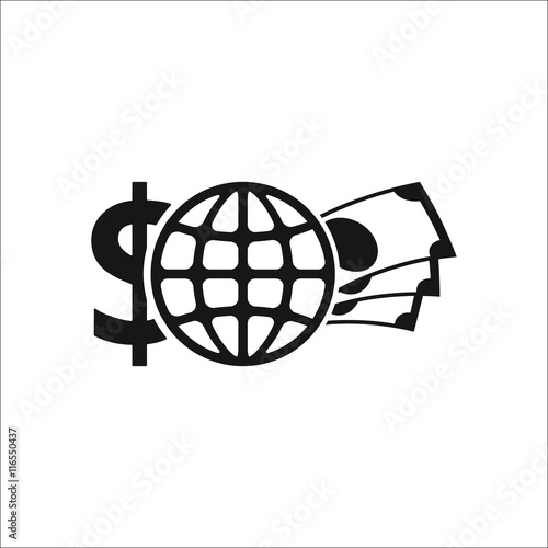 Economics school subject simple icon on background