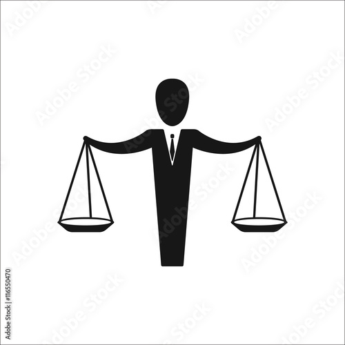 Jurisprudence Justice school subject simple icon on background