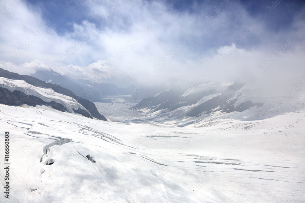Aletsch glacier, the largest glacier in Alps Aletsch glacier, the largest glacier in Alps