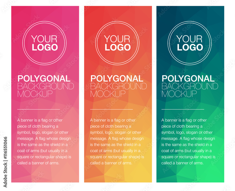 Vertical polygonal banners Vertical polygonal banners