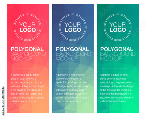 Vertical polygonal banners