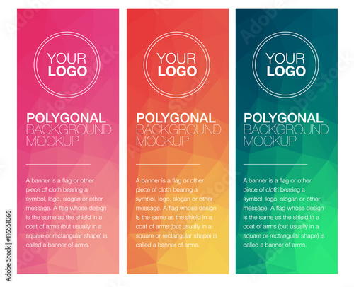 Vertical polygonal banners