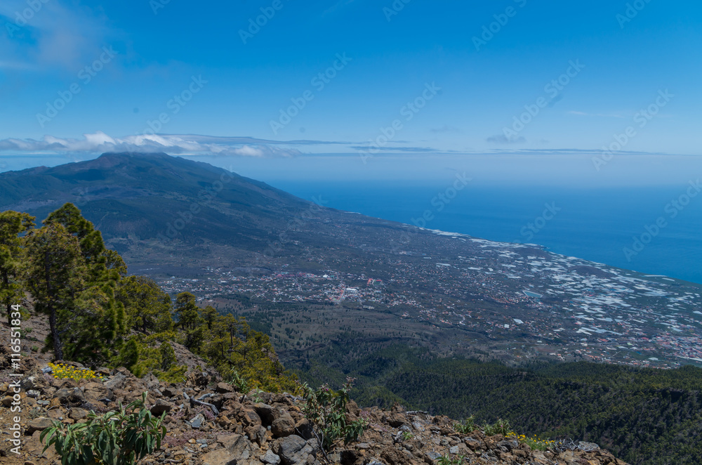 Beautiful view over the western side of La Palma, Spain