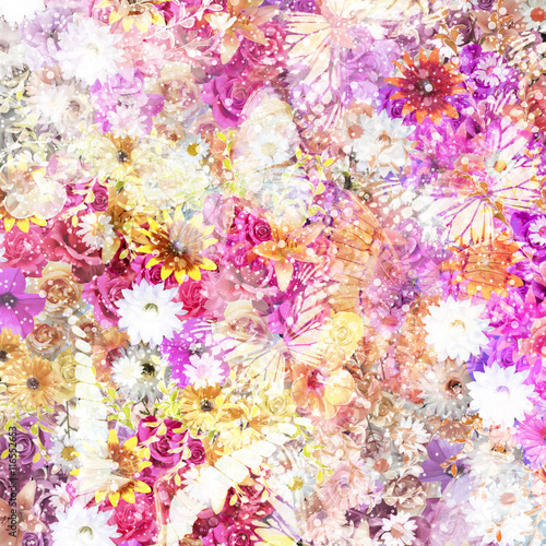 Colorful flowers background