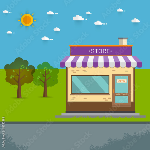 Vector illustration of store building